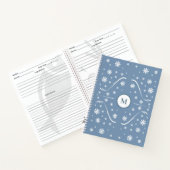 Dusty Blue Blume Power Monogram Rezept Notebook Notizblock (Innenseite)