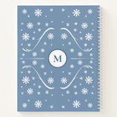 Dusty Blue Blume Power Monogram Rezept Notebook Notizblock (Rückseite)