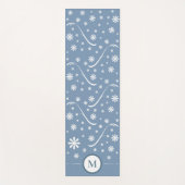 Dusty Blue Blume Power Monogram Yogmata Yogamatte (Vorderseite)