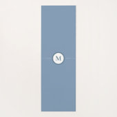 Dusty Blue Blume Power Monogram Yogmata Yogamatte (Rückseite)
