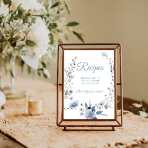 Dusty Blue Blume Verlasst Ihr Rezept Brautparty Poster