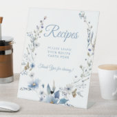 Dusty Blue Blume Verlasst Ihr Rezept Brautparty Sockelschild (In Situ)