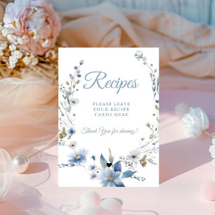 Dusty Blue Blume Verlasst Ihr Rezept Brautparty Sockelschild