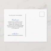 Dusty Blue Blume Vielen Dank Foto Wedding Postcard Postkarte (Rückseite)