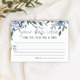 Dusty Blue Blumen Date Night Ideale Duschenspiel Briefpapier