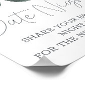 Dusty Blue Blumen Datum Nacht Poster (Ecke)