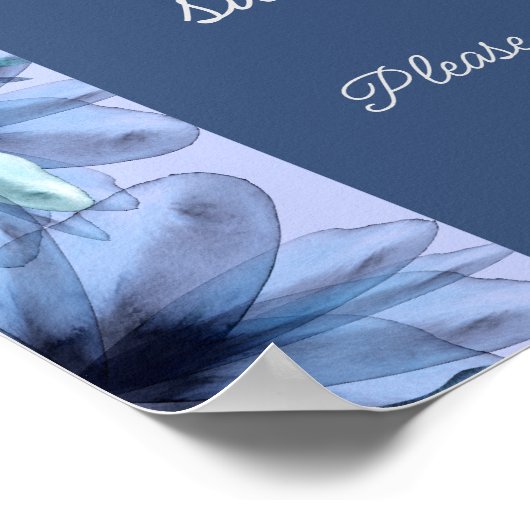 Dusty-blue Blumen Liebe ist süßes Brautparty Poster (Ecke)