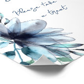 Dusty-blue Blumen Liebe ist süßes Brautparty Poster (Ecke)