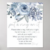 Dusty Blue Blumen setzen einen Ring auf das Spiel Poster (Vorne)