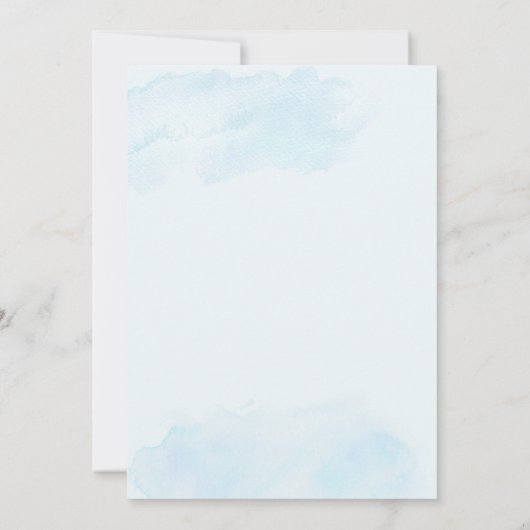 Dusty Blue Blumencomunion Einladung (Rückseite)