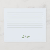 Dusty Blue Blumenkarte für das Brautparty (Rückseite)