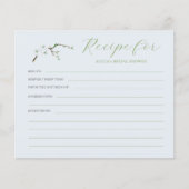 Dusty Blue Blumenkarte für das Brautparty (Vorderseite)