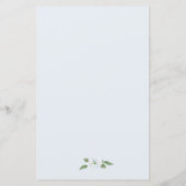 Dusty Blue Blumenkarte für das Brautparty (Rückseite)