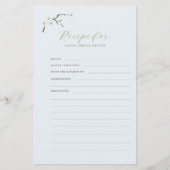 Dusty Blue Blumenkarte für das Brautparty (Vorderseite)
