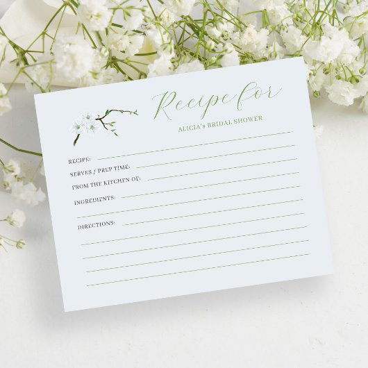 Dusty Blue Blumenkarte für das Brautparty