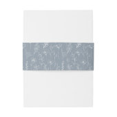 Dusty Blue Blumenklassiker Boho Hochzeitsband Einladungsbanderole (Rückseitenbeispiel)