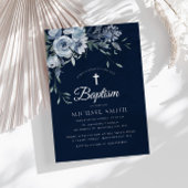 Dusty Blue Blumenmarinade Blauer Taufe Einladung