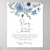 Dusty Blue Blumenring Jagd Brautparty Poster (Vorne)