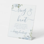 Dusty Blue Blumenring Jagd Brautparty Sockelschild (Vorderseite)