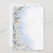 Dusty Blue Blumenzwillinge Quinceañera Einladung (Rückseite)