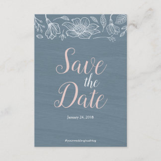 Dusty Blue & Blush Blume Hochzeit speichern das Da Save The Date