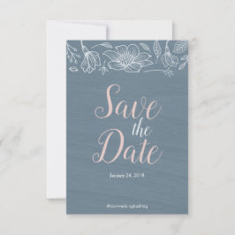 Dusty Blue & Blush Blume Hochzeit speichern das Da Save The Date