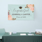 Dusty Blue Blush Floral Graduate Party Banner (Messeveranstaltung)
