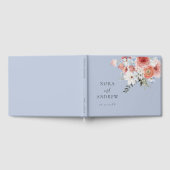 Dusty Blue Blush Floral Wedding Gästebuch (Voll)