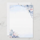 Dusty Blue Blush Gold Floral Save the Date Einladung (Rückseite)