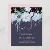 Dusty Blue Blush Pink Blues Hochzeitsbudget (Vorne/Hinten)