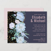 Dusty Blue Blush Pink Blues Hochzeitsbudget (Vorne/Hinten)