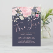 Dusty Blue Blush Pink Blues Hochzeitsbudget (Stehend Vorderseite)