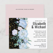 Dusty Blue Blush Pink Blues Hochzeitsbudget (Vorne/Hinten)