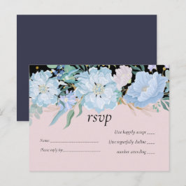 Dusty Blue Blush Pink Blues Hochzeitsbudget Einladungspostkarte