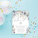 Dusty Blue & Blush Pink Blütencreme Sweet 16 Gebur Einladung<br><div class="desc">Diese Geburtstagseinladung ist ein atemberaubendes Kunstwerk,  das Eleganz und Schönheit verbindet. Das ätherische und anmutige Design wird die Empfänger begeistern und beeindrucken und den Ton für eine unvergessliche und reizvolle Geburtstagsfeier setzen.</div>