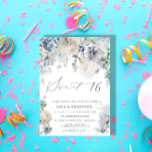 Dusty Blue & Blush Pink Blütencreme Sweet 16 Gebur Einladung<br><div class="desc">Diese Geburtstagseinladung ist ein atemberaubendes Kunstwerk,  das Eleganz und Schönheit verbindet. Das ätherische und anmutige Design wird die Empfänger begeistern und beeindrucken und den Ton für eine unvergessliche und reizvolle Geburtstagsfeier setzen.</div>