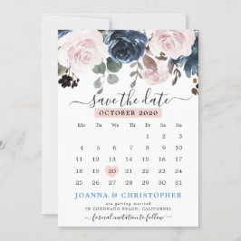 Dusty Blue Blush Pink Botanische Hochzeit mit flor Save The Date
