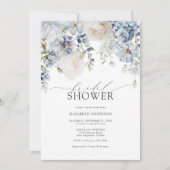 Dusty Blue & Blush Pink Brautparty Einladung (Vorderseite)