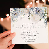 Dusty Blue & Blush Pink Brautparty Einladung