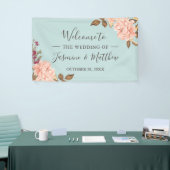 Dusty Blue Blush Pink Elegante Hochzeitsfeier Banner (Messeveranstaltung)