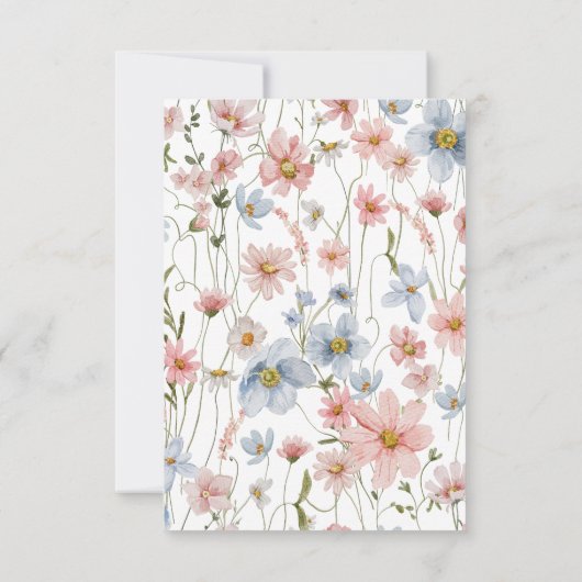 Dusty Blue Blush Pink Eleganter Garten Hochzeit Einladung (Rückseite)