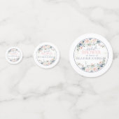 Dusty Blue Blush Pink Gold Floral Brautparty Konfetti (Vorderseiten)