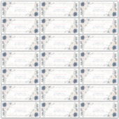 Dusty Blue Blush Pink Gold Floral Gastadresse Aufkleber (Vorderseite)