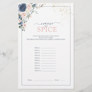 Dusty Blue Blush Pink Gold Name, dass Gewürzspiel