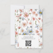 Dusty Blue Blush Pink QR Code Garden Brautparty Einladung (Rückseite)