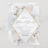 Dusty Blue & Blush Probe Abendessen am blumigen Uf Einladung (Vorne/Hinten)