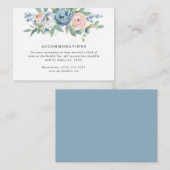 Dusty Blue & Blush Rose Hochzeitsunterkünfte Begleitkarte (Vorne/Hinten)