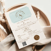 Dusty Blue Boarding Pass Cosmic Wedding Einladung