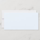 Dusty Blue Boarding Pass Hochzeit in Urlaubsort Dankeskarte (Rückseite)