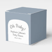 Dusty Blue Bohemisch Arch Oh Baby Dusche Geschenkschachtel (Vorderseite)